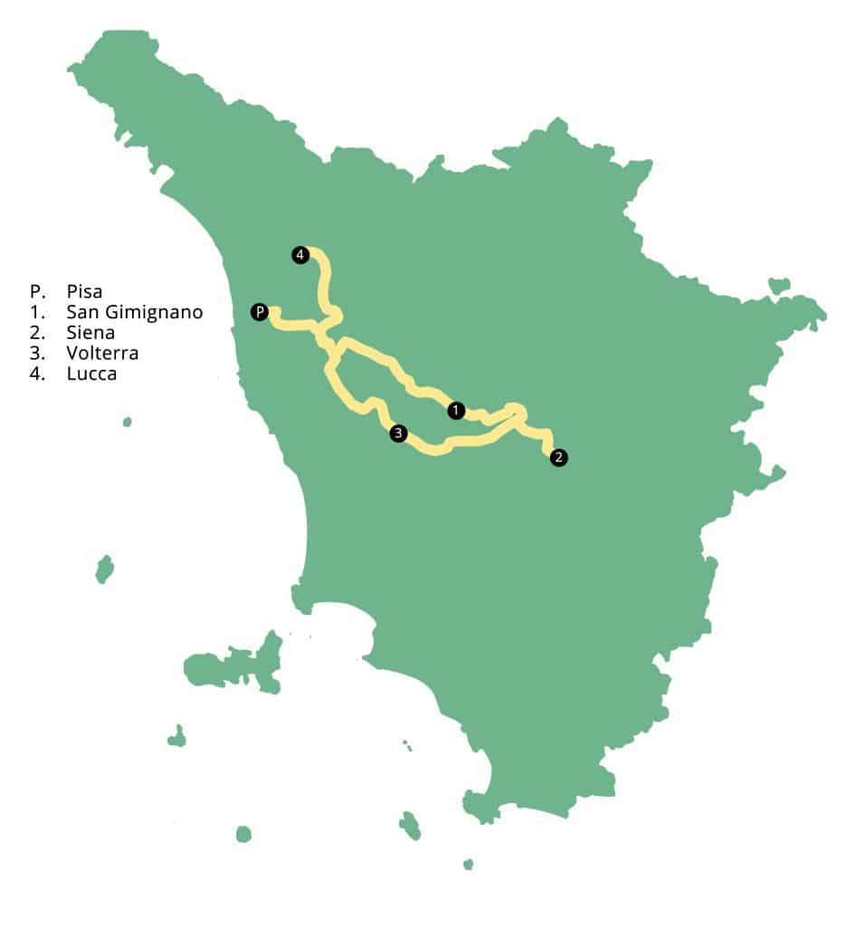 Map Tuscany Roadtrip