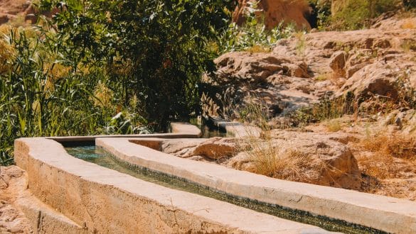Irrigation channels Wadi Shab Oman