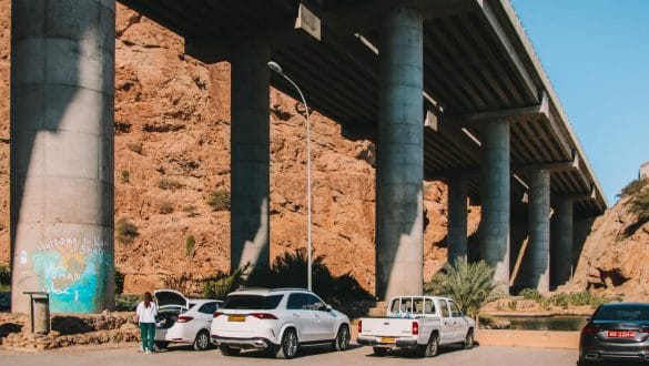 Parking lot Wadi Shab Oman