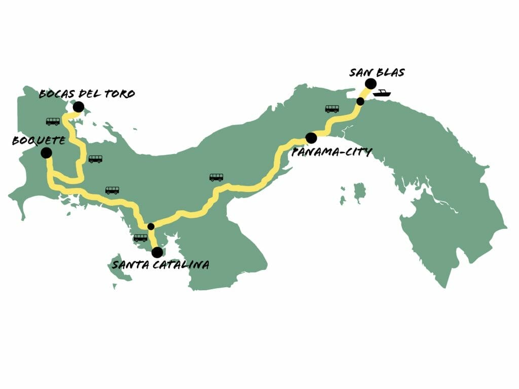 Map Travel Itinerary Panama