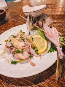 Dinner Zauo Fishing Restaurant Osaka